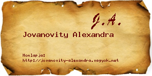 Jovanovity Alexandra névjegykártya
